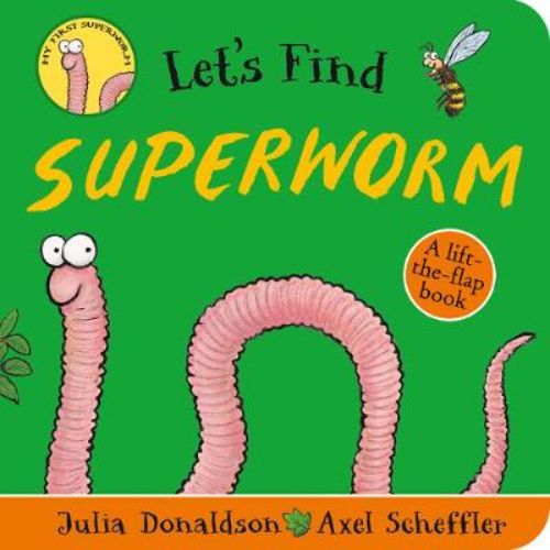 Interactive board book "Let's Find Superworm" with vibrant colors and felt flaps for toddlers to boost learning and engagement.