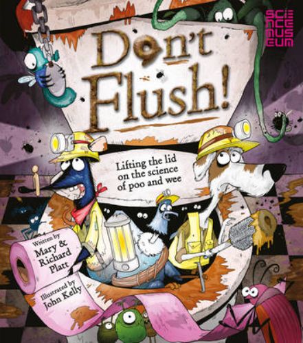 A colorful hardback book for kids exploring the science and history of human waste with whimsical illustrations and fun facts.