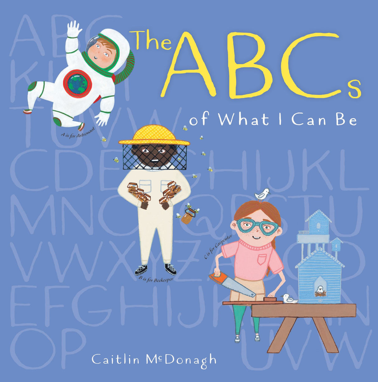 A colorful children's book showcasing diverse kids exploring fun careers while learning their ABCs from A to Z.