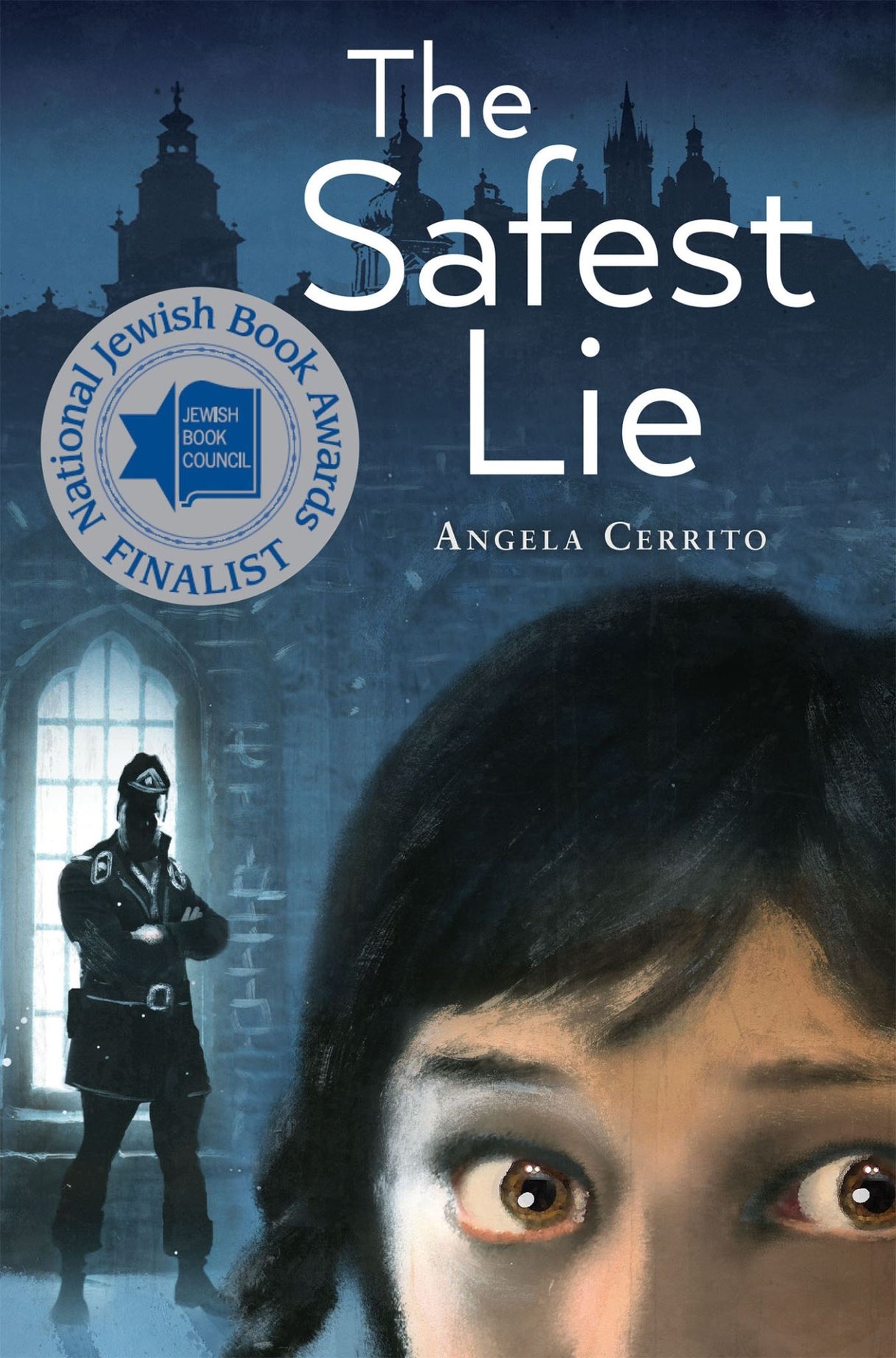 Cover of "The Safest Lie," depicting young Anna Bauman's journey of survival in 1940s Warsaw amidst the Holocaust.