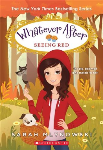 Book cover of "Seeing Red, 12," featuring Jonah and Little Red Riding Hood in a whimsical forest adventure.