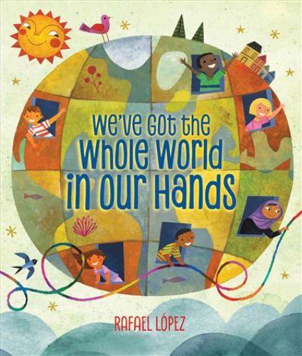 A vibrant hardback book illustrated by Rafael López celebrating unity, diversity, and friendship among children worldwide.