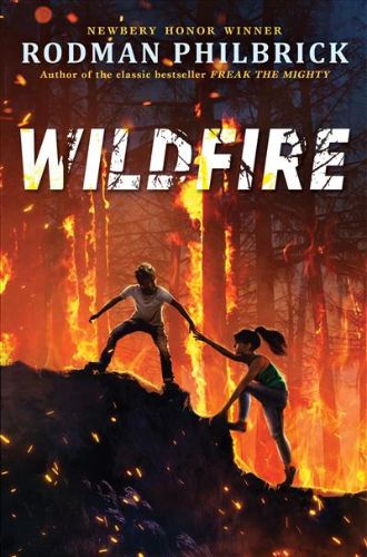 Cover of "Wildfire": A gripping survival tale of Sam and Delphy facing a raging forest fire and unexpected challenges together.