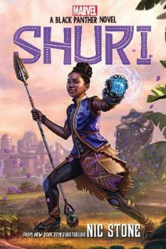 Hardback book "Shuri" by Nic Stone featuring a young superheroine's quest to save Wakanda's vital Heart-Shaped Herb.
