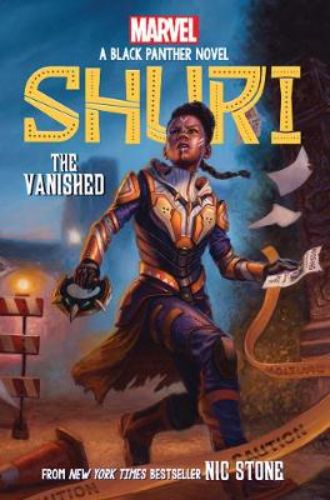 Hardback edition of "Shuri: The Vanished," featuring Princess Shuri on a quest to solve the mystery of missing talented girls.
