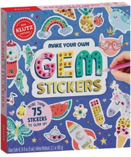 Creative DIY gem sticker kit with over 75 designs, vibrant colors, and sparkling embellishments for personalized crafts.