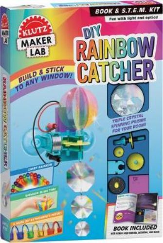 Motorized Rainbow Maker kit with triple-crystal design, illuminating rooms with colorful rainbows for fun learning.