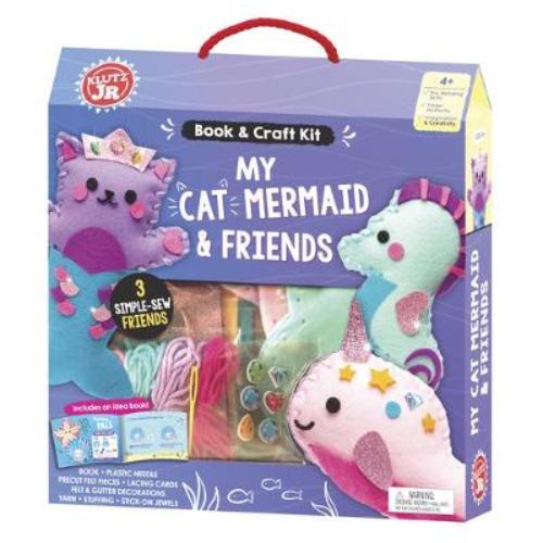 Sew your own plush sea creatures: a cat mermaid, seahorse, and trendy narwhal with this creative crafting kit.