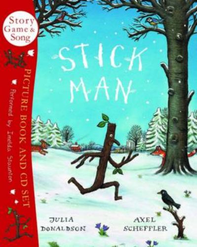 Illustrated 'Stick Man' book with CD featuring adventurous storytelling and engaging audio experience for children.