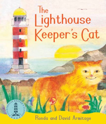 Cover of 'The Lighthouse Keeper's Cat,' a charming children's book featuring Hamish, the lighthouse keeper's playful cat.