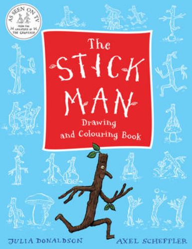 Engaging Stick Man Drawing and Colouring Book for preschoolers featuring 64 pages of creative activities and vibrant illustrations.