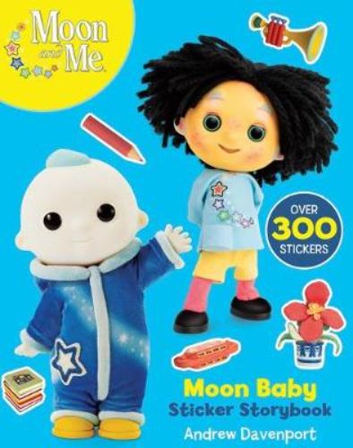 Illustrated Moon Baby Sticker Storybook featuring Pepi Nana, colorful adventures, and over 80 interactive stickers for young readers.