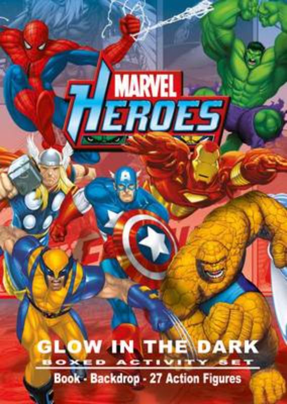 Marvel Heroes Glow in the Dark Boxed Set with slipcase, 25 punch-out characters, and fact file for imaginative play.
