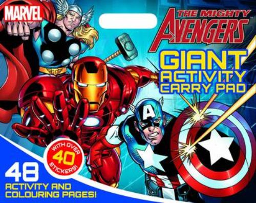 Mighty Avengers activity pad with 48 pages of puzzles, coloring, and activities for kids to spark creativity and imagination.