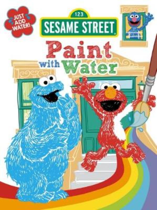 A colorful Sesame Street activity book for kids featuring characters and mess-free paint-with-water fun.