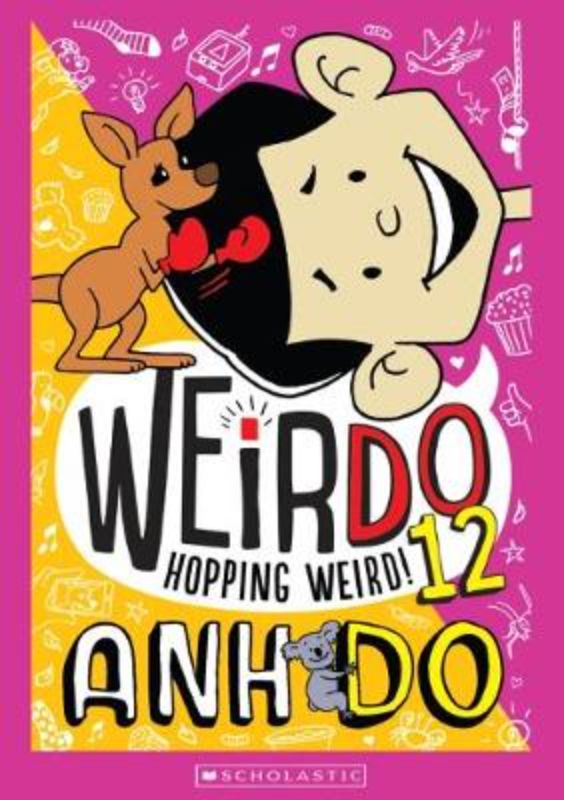 Cover of "Hopping Weird! (Weirdo #12)", featuring Bella and Weir in a chaotic animal hospital scene, perfect for young readers.