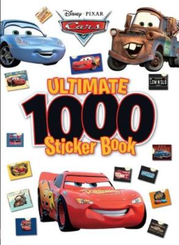 Vibrant sticker book featuring Lightning McQueen with 1000+ stickers for creative activities, perfect for ages 3 and up.