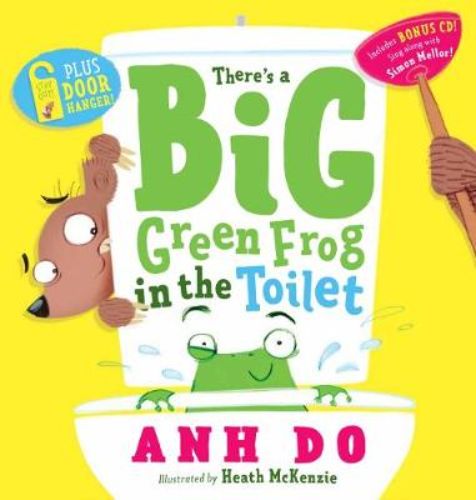 Hardback children's book with a whimsical frog story, featuring a sing-along CD and an interactive door hanger.