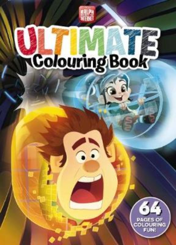 Colouring book featuring Ralph and Vanellope with 64 pages of engaging activities for creativity and fun.