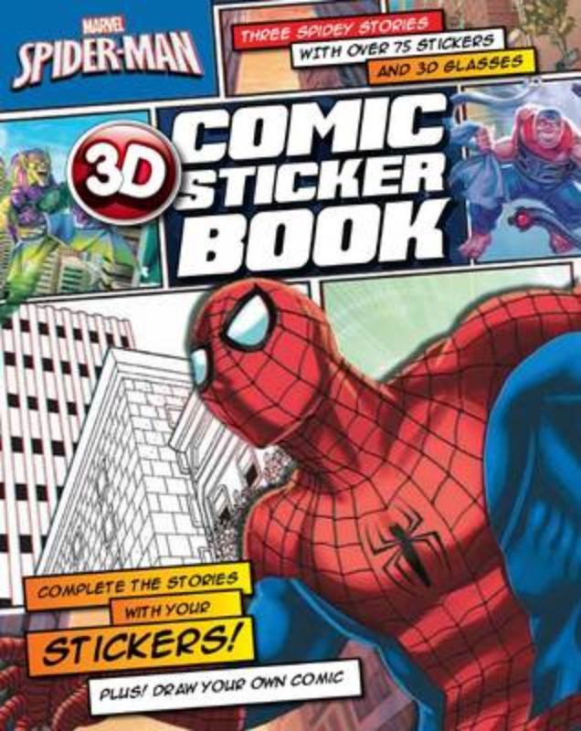 Vibrant Spider-Man 3D Comic Sticker Book with 48 pages of creative activities for young superheroes and comic fans.