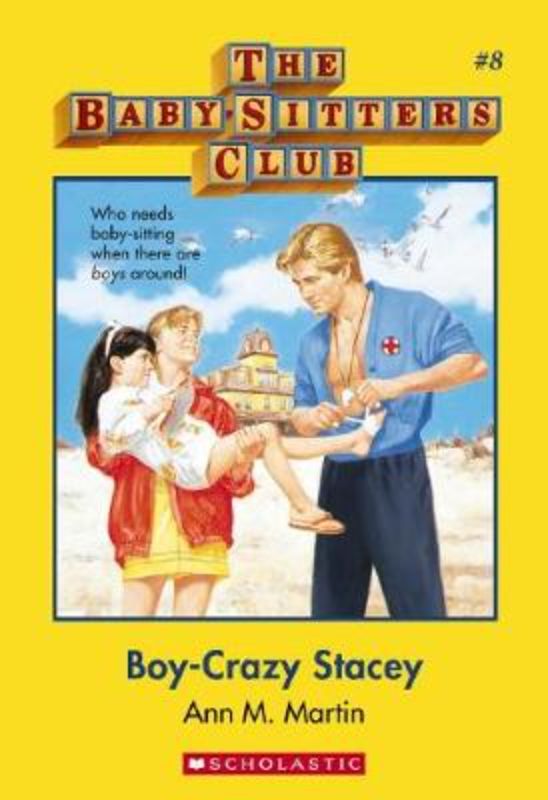 Cover of 'Boy-Crazy Stacey', a Baby-Sitters Club novel about friendship and first love at the New Jersey shore.