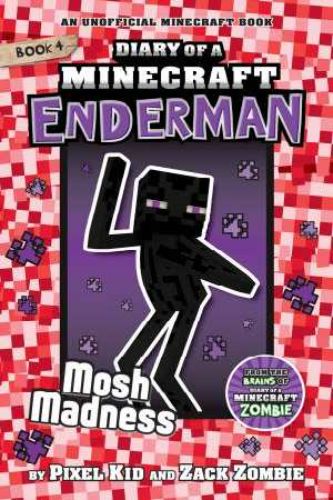 Cover of "Mosh Madness," a Minecraft adventure where Enderman Elliot fights against the no-dance policy at Biome High.