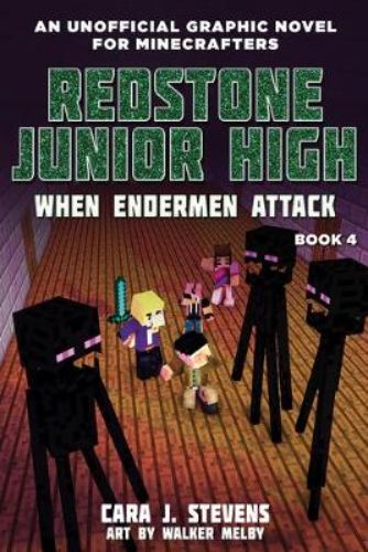 Adventure book *When Endermen Attack* for young Minecraft fans, featuring friendship and mystery at Redstone Junior High.