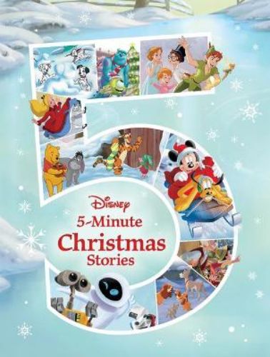 Hardcover storybook featuring 10 festive Disney stories, perfect for 5-minute readings and cozy family time.