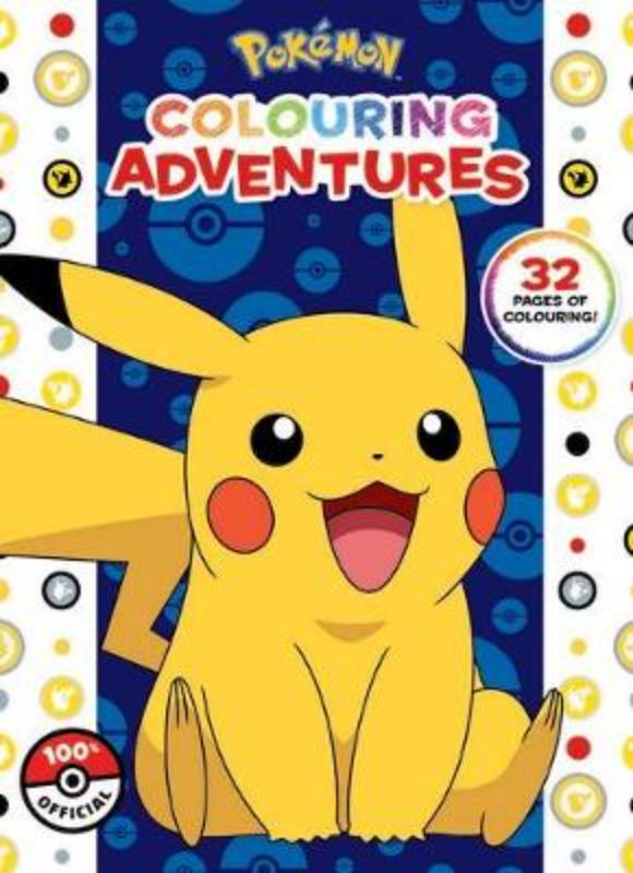 Coloring book featuring 32 pages of beloved Pokemon characters like Pikachu, Eevee, and Gengar for creative fun.
