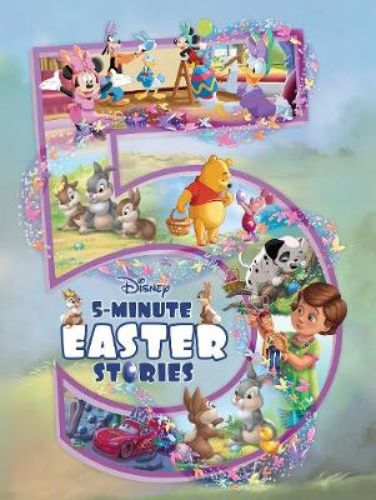 Hardback book "5-Minute Easter Stories" featuring Disney characters for quick, delightful tales perfect for kids.