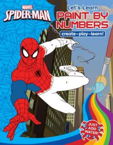 Engaging paint-by-numbers book featuring Spider-Man, fostering creativity and learning for young artists aged 4 and up.