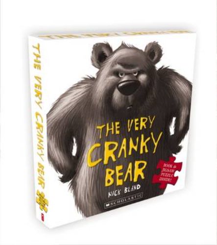 Very Cranky Bear Pb + Jigsaw Set featuring a storybook and 60-piece puzzle for kids aged 3+, promoting reading and problem-solving.