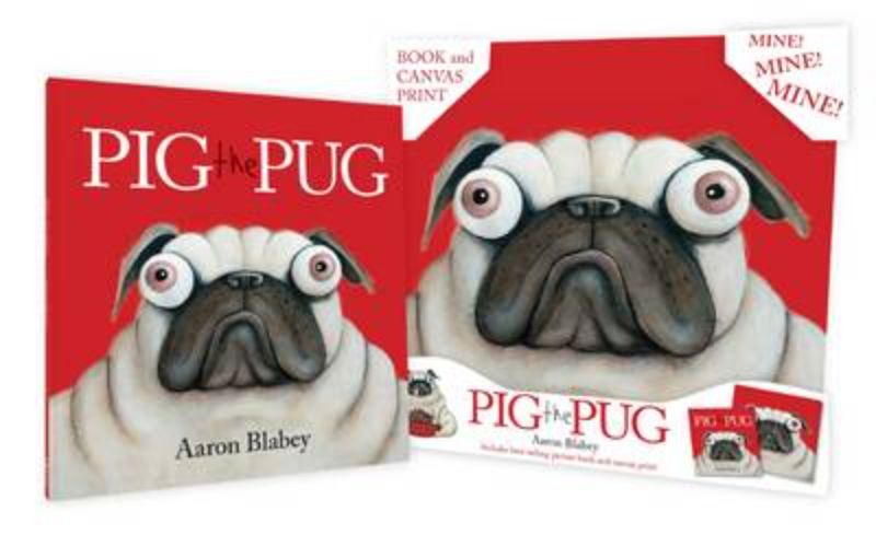 Hardcover children's book 'Pig the Pug' with vibrant artwork, teaching valuable lessons about sharing and friendship.
