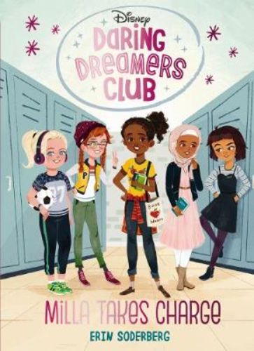 Illustration of Milla and her friends from the Disney Daring Dreamers Club, embarking on a thrilling adventure with Chocolate Chip the pig.