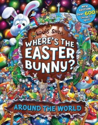 Colorful hardback children's book depicting the Easter Bunny's global adventure to reclaim recipes from the mischievous Foxy.
