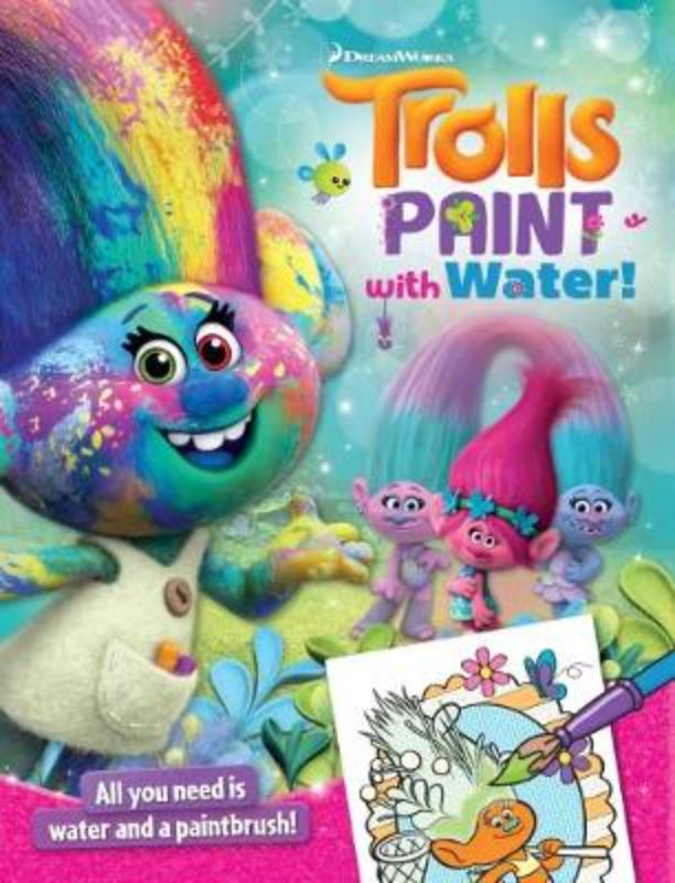 Colorful paint-with-water book featuring Trolls characters for kids to enhance creativity and fine motor skills.