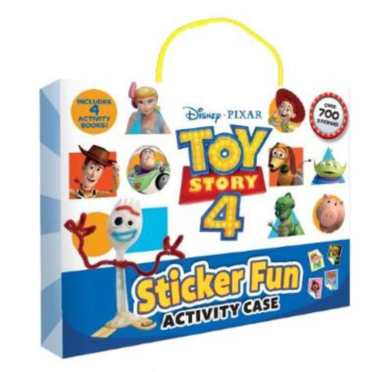 Toy Story 4 Sticker Fun Activity Case with four sticker books for creative play and storytelling featuring favorite characters.