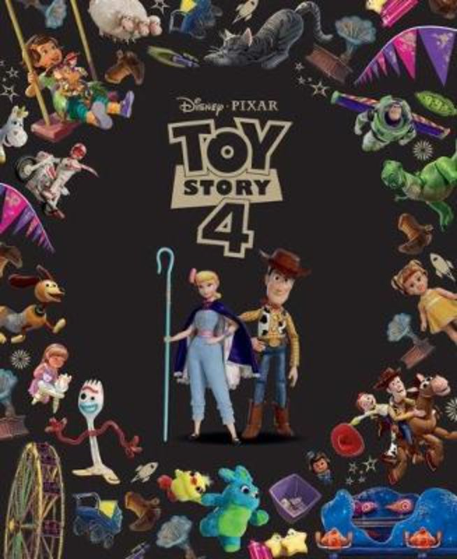 Hardback picture book of Toy Story 4, featuring Woody, Buzz, and vibrant illustrations for kids' bedtime reading.