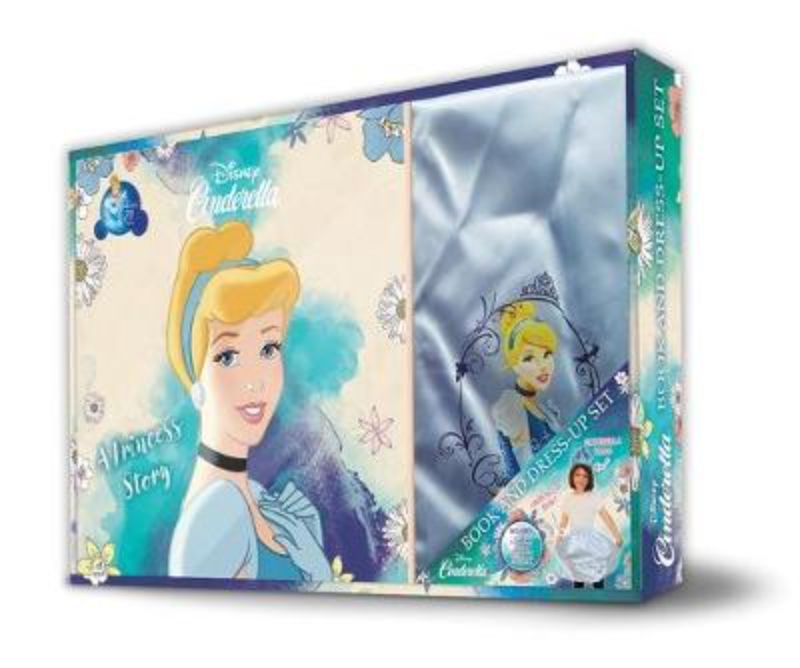 Cinderella Book and Dress-Up Set featuring a storybook and costume for imaginative play and bedtime reading joy.