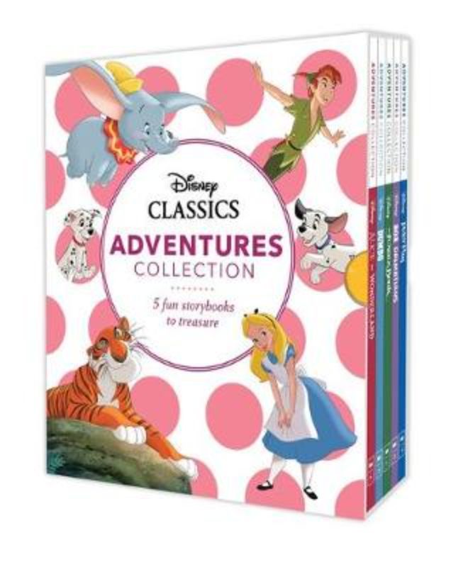 Disney Classics: Adventures Collection boxed set featuring five beloved storybooks for magical family reading experiences.