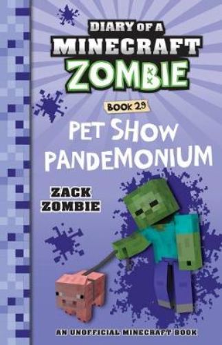Cover of "Pet Show Pandemonium," featuring Zombie and a playful pig in a whimsical pet show setting.