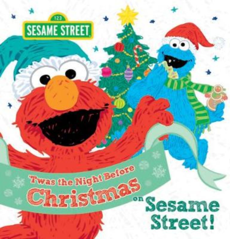 'Twas the Night Before Christmas on Sesame Street' hardback book features Cookie Monster in a festive holiday adventure.