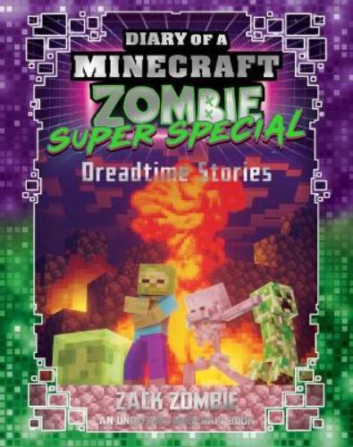 A colorful children's book cover featuring Zack Zombie, capturing thrilling Minecraft adventures and humorous storytelling.