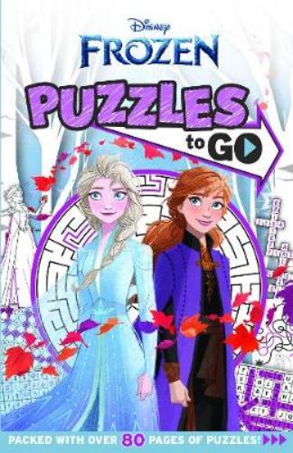 "Engaging puzzle book featuring Frozen characters, over 70 brain teasers for all ages, perfect for fun and learning."