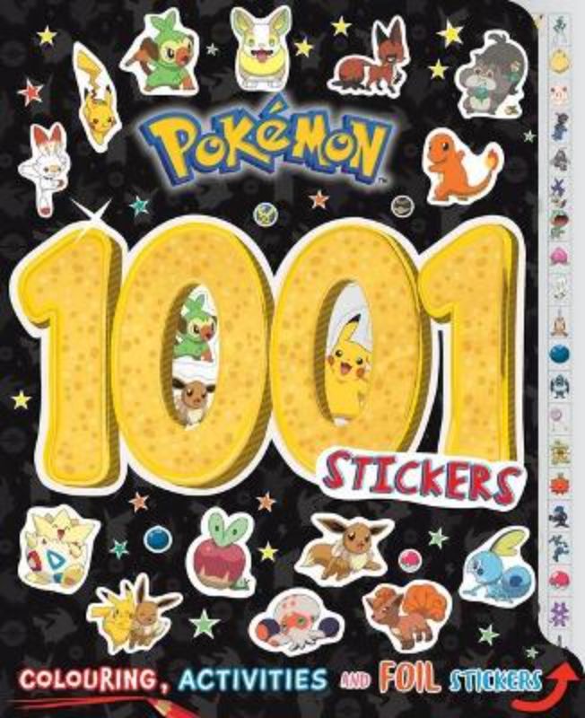 Colorful activity book featuring 1001 Pokémon stickers, puzzles, and games for hours of creative fun.