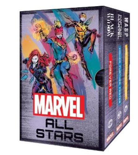 "Marvel: All Stars box set featuring powerful stories of Black Widow, Captain Marvel, and the Wasp for young adult readers."