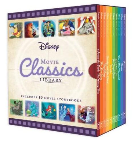 Exquisite hardback Disney Movie Classics Library box set with ten nostalgic storybooks in a decorative slipcase.