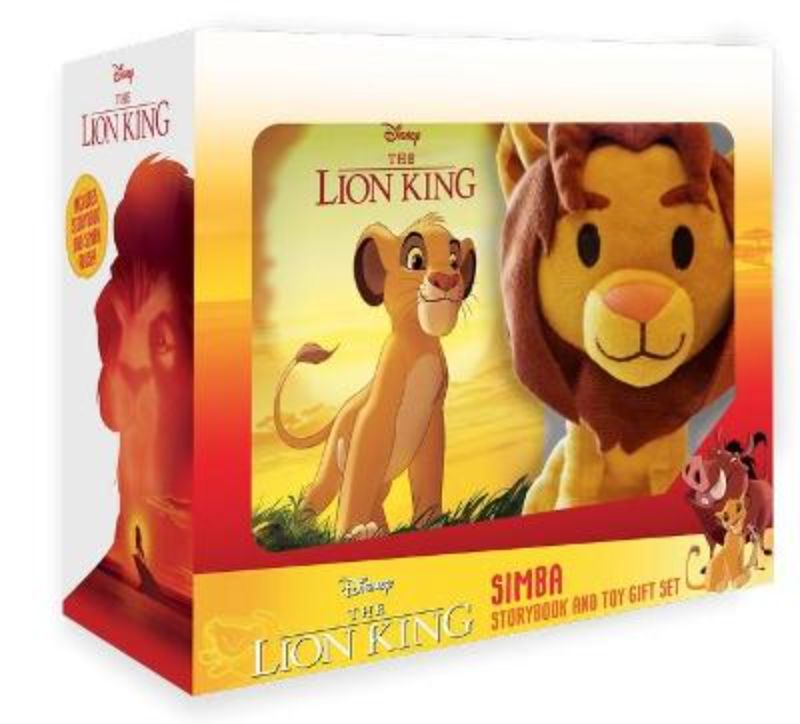 A Simba plush toy and storybook gift set celebrating Disney's The Lion King, perfect for young adventurers and readers.