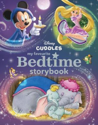 Hardback bedtime storybook featuring Disney tales with colorful illustrations, perfect for snuggling and fostering a love for reading.