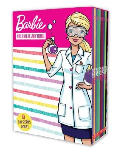 Illustrated cover of 'Barbie: You Can Be Anything,' showcasing Barbie exploring diverse career adventures.